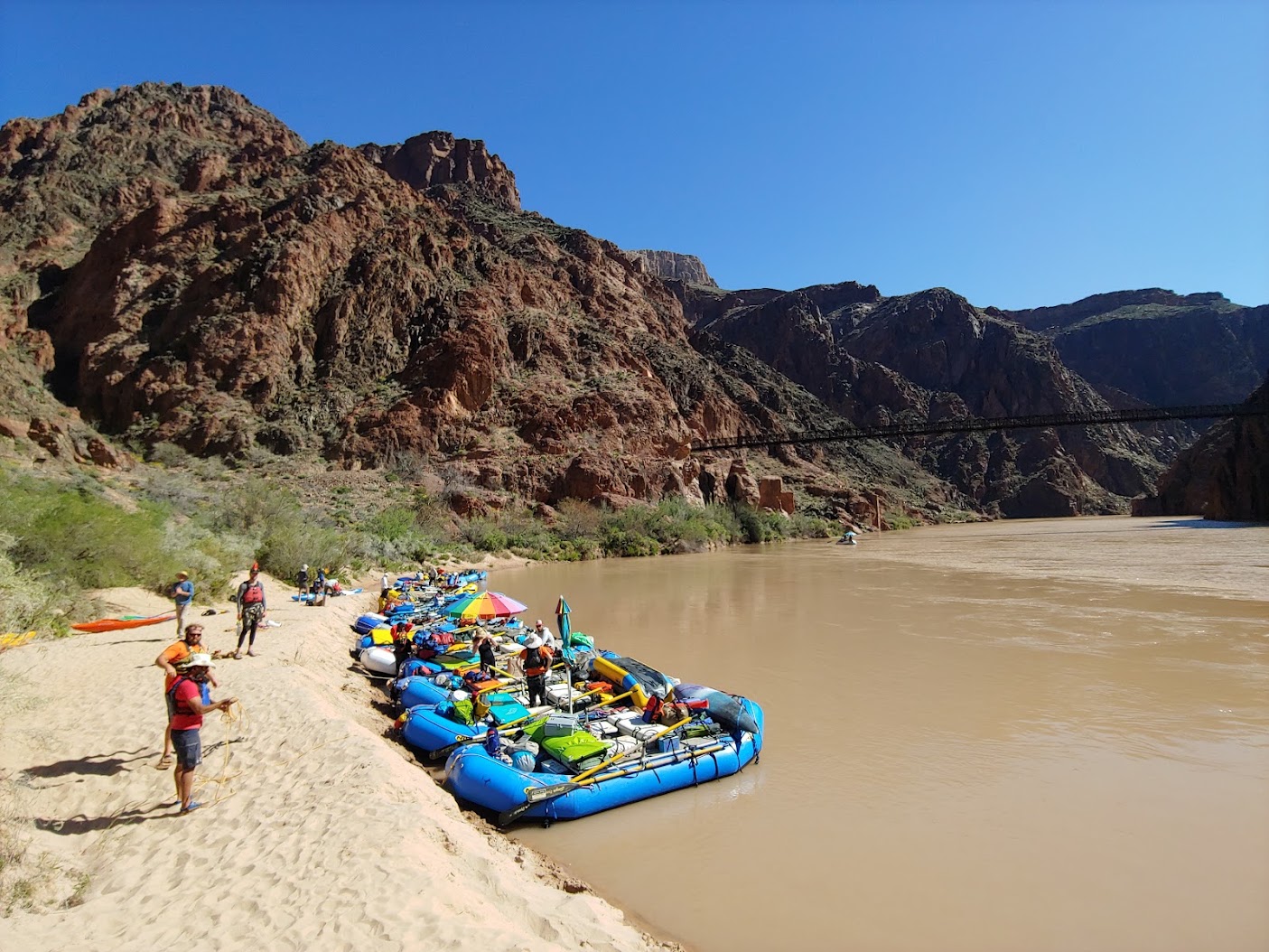 Rigged Rafts at the Canyon Beach